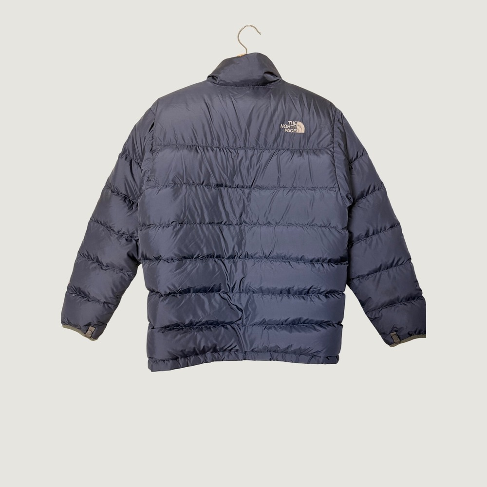 The North Face Boys Puffer Jacket Navy Blue Grey Full Zip Insulated XL 18/20 - Picture 2 of 5